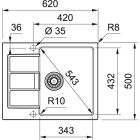 Set Küchenarmatur Oltens Litla 35204300, Tektonit-Waschbecken Franke Sirius 2.0 143.0618.668