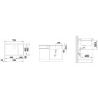 Set Granitspüle Blanco Subline 700-U Level 526004, Küchenarmatur Blanco Catris-S Flexo 525793