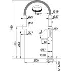 Set Küchenarmatur Franke Pescara 360 115.0545.136, Flüssigkeitsspender Franke Active SM 119.0547.906