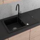 Set Küchenarmatur Oltens Litla 35204800, Granitspüle Oltens Gravan 72100300