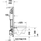 Set WC-Becken mit Absenkautomatik-Sitz Duravit DuraStyle 45510900A1, Unterputzrahmen Duravit DuraSystem WD1011000000, WD5001031000