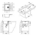 Set Granitspüle Alveus Cadit 1132019, Küchenarmatur Alveus Delos 1129020