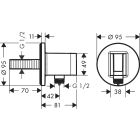 Set Badewannen- und Duscharmatur Hansgrohe Ecostat 15708000, Kopfbrause Hansgrohe Activera S 28056000, 26888000, 27413000, 01800180, 28276000, 28033000