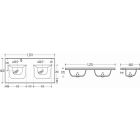 Satz waschbecken Comad Sky SKY120D-8099, kabinett Comad Adel Oak ADEL OAK 82-60-B-2S