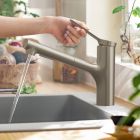 Set Stahlspüle Hansgrohe S 71 43427800, Küchenarmatur Hansgrohe Zesis M33 74800800, 43921800