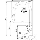 Set Küchenarmatur Franke Maris Slim Clear Water J Pull-Out 120.0730.911, Flüssigkeitsspender Franke Active SM 119.0547.906