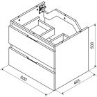 Set Waschtischunterschrank Korpus Excellent Tuto 2.0 MLEX.2172.600.BKBL, Waschbecken Excellent As CEEX.3617.600.WH, MLEX.2151.600.01.BK