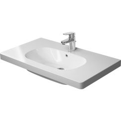 Duravit D-Code Waschbecken 85x48 cm rechteckig Klassisch-Möbel-mit Blatt weiß glanz 03428500002