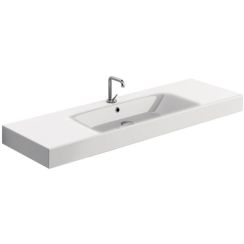 Kerasan Cento Waschbecken 140x45 cm rechteckig Klassisch-Aufsatzwaschbecken-mit Blatt weiß glanz 353501