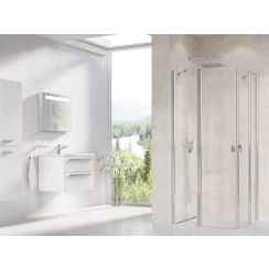 Ravak Chrome Duschtüren 120 cm aufklappbar aluminium Glanz/durchsichtiges Glas 1QVG0C00Z1