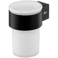 BISK Futura black Zahnputzbecher weiß-schwarz 02959