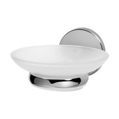 BISK Chroma Seifenschale Wand chrom-weiß 01428