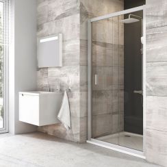 Ravak Blix Duschtüren 100 cm Schiebe- satin Matte/Glas mit Muster 0PVA0U00ZG