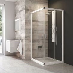 Ravak Blix Duschkabine 80x80 cm quadratisch aluminium Glanz/Glas mit Muster 1LV40C00ZG