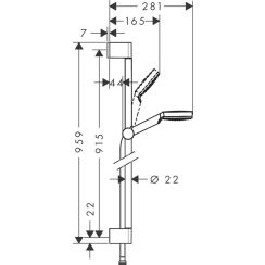 Hansgrohe Crometta Duschset Wandmontage chrom-weiß 26539400