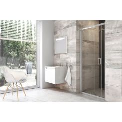 Ravak Duschtüren 90 cm faltbar silber Glanz/durchsichtiges Glas X01H70C00Z1