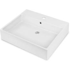 Deante Temisto Waschbecken 60x50 cm rechteckig Aufsatzwaschbecken weiß glanz CDT_6U6S