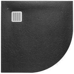 Roca Terran Halbrunde Duschwanne 90x90 cm schwarz AP10538438401400