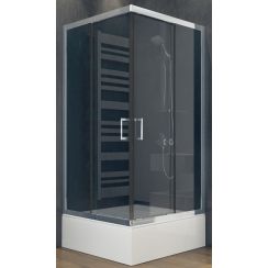 Besco Modern 165 Duschkabine 90x90 cm quadratisch chrom Glanz/durchsichtiges Glas MK-90-165-C
