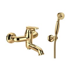Omnires Art Deco Badewannen- und Duscharmatur Wandmontage gold AD5131GL
