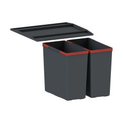 Franke EasySort Müllcontainer 29 l schwarz-rot 121.0494.182