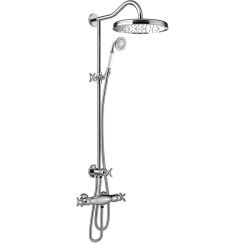 Tres Monoclasic Duschset Wandmontage mit Thermostat mit Kopfbrause chrom 242.195.01