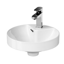 Cersanit Crea Waschbecken 37.5x37.5 cm rund Einbauwaschbecken weiß glanz K114-002