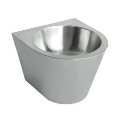 Faneco Waschbecken 36x36 cm halbrund Klassisch öffentliche Bereiche stahl matte N13036C.S