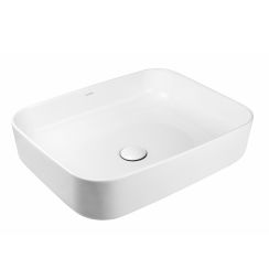 Oltens Hadsel Waschbecken 50x40 cm rechteckig Aufsatzwaschbecken weiß glanz 40308000