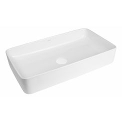 Oltens Solberg Waschbecken 62x41.5 cm rechteckig Aufsatzwaschbecken weiß glanz 40318000