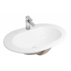 Oltens Asta Waschbecken 55x42 cm oval Einbauwaschbecken weiß glanz 41202000