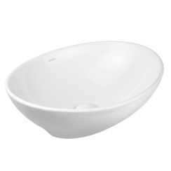 Oltens Etne Waschbecken 40x33 cm oval Aufsatzwaschbecken weiß glanz 40813000