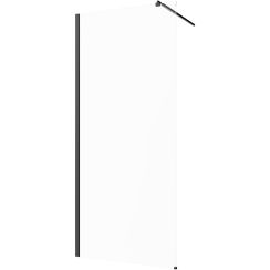Invena Walk-In Duschwand 80 cm schwarz seidenmatt/durchsichtiges Glas AK-32-181