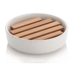 Kela Natura Seifenschale stehende weiß-holz 18585
