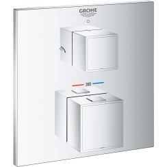 Grohe Grohtherm Cube Badewannen- und Duscharmatur Unterputz mit Thermostat StarLight Chrome 24154000