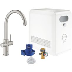 Grohe Blue Starterset mit Küchenarmatur Stehend SuperSteel 31323DC2