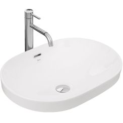 Rea Arleta Waschbecken 59x40.5 cm oval Aufsatzwaschbecken weiß REA-U8700