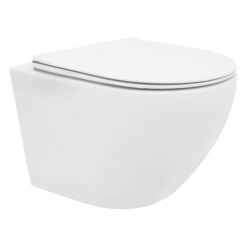 Rea Carlo Mini WC-Becken mit Absenkautomatik-Sitz hängend Spülrandlos weiß Glanz REA-C2760