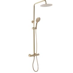 Rea Vincent duschset Wand mit Thermostat mit Regenbrause gold REA-P8005