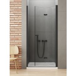 New Trendy New Soleo Black Duschtüren 100 cm faltbar schwarz Matte/durchsichtiges Glas D-0226A
