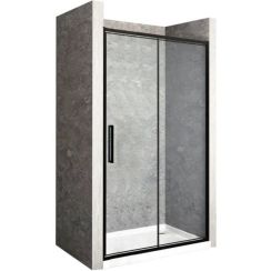 Rea Rapid Fold Duschtüren 90 cm faltbar schwarz seidenmatt/durchsichtiges Glas REA-K6419