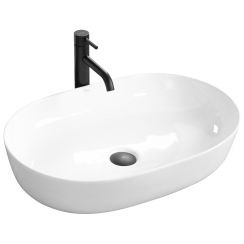 Rea Cleo Waschbecken 60.5x41 cm oval Aufsatzwaschbecken weiß REA-U0024