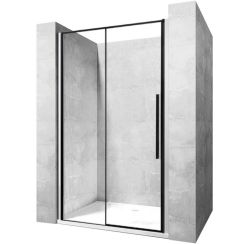 Rea Solar Black Duschtüren 120 cm Schiebe- schwarz seidenmatt/durchsichtiges Glas REA-K6312