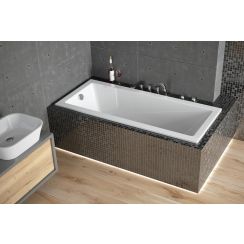 Besco Modern Schlanke rechteckige Badewanne 169.5x70 cm weiß #WAM-170-SL