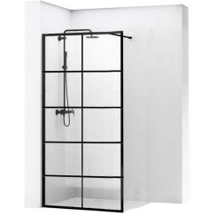 Rea Bler 1 Walk-In ścianka prysznicowa 80 cm wolnostojąca czarny półmat/szkło przezroczyste REA-K7952