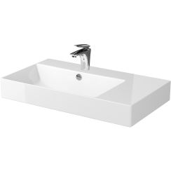 Cersanit Inverto Waschbecken 80x45 cm rechteckig Aufsatzwaschbecken weiß glanz K671-006
