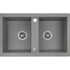 Laveo Barbados Granitspüle 78x48 cm grau/graphit/onyx SBB520T