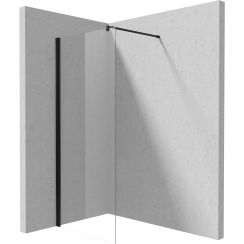Deante Kerria Plus Walk-In Duschwand 90 cm schwarz Matte/durchsichtiges Glas KTS_N39P