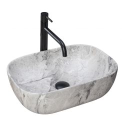 Rea Livia Waschbecken 46.5x33.5 cm rechteckig Aufsatzwaschbecken REA-U3800
