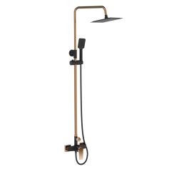 Invena Midnight duschset Wand mit Regenbrause schwarz-gold AU-35-D14